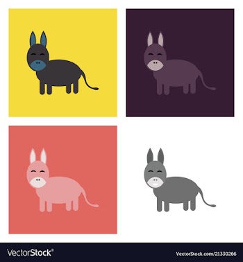 Donkey sketch style hand drawn of beautiful black vector image