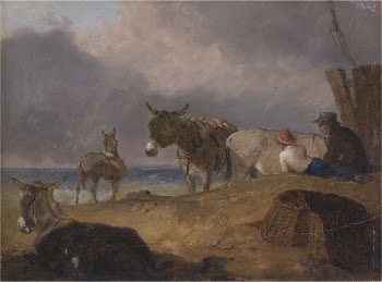 Donkeys and Figures on a Beach | Free Photo - rawpixel