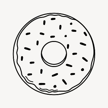 Donut doodle collage element, cute | Free Vector Illustration - rawpixel