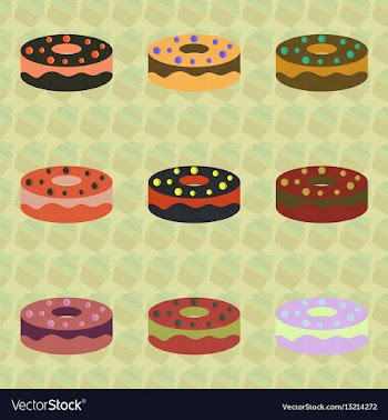 Donut icons set vector image