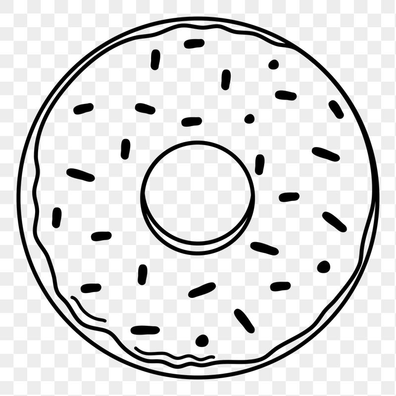 Donut png doodle sticker, black | Free PNG Illustration - rawpixel