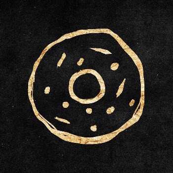 Donut sticker, gold aesthetic doodle | Free PSD Illustration - rawpixel