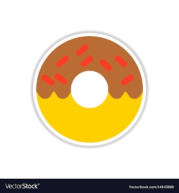 Donut sticker vector image