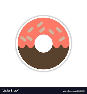 Donut sticker vector image