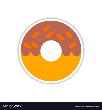 Donut sticker vector image