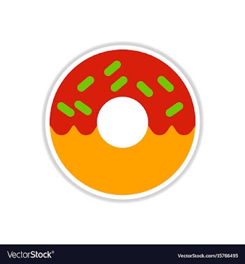 Donut sticker vector image