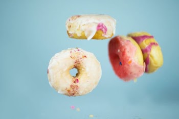donuts flying in the air