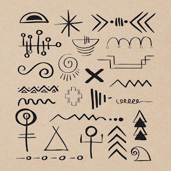 Doodle bohemian symbol psd hand drawn illustration