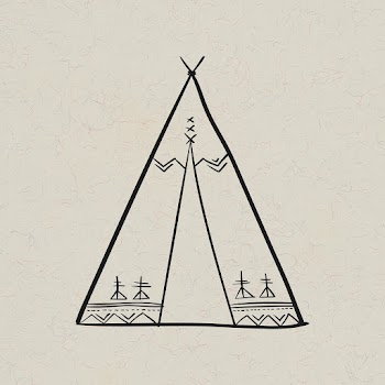Doodle bohemian tipi symbol psd illustration