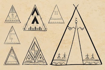 Doodle bohemian tipi vector hand drawn illustration