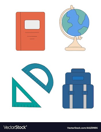 doodle collection of school and student supplies