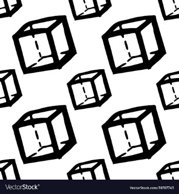 doodle cube - seamless pattern hand drawn