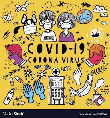 doodle cute for covid-19 corona virus