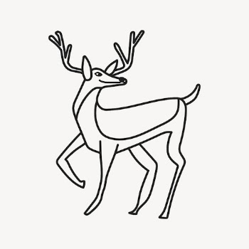 Doodle deer, animal collage element | Free Vector - rawpixel