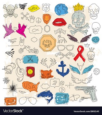 Doodle design elements vector image