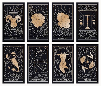 Doodle design horoscope, black background | Free Vector Illustration - rawpixel
