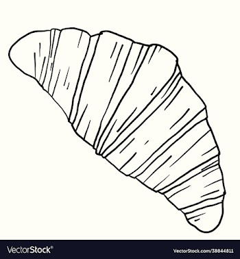 doodle freehand sketch drawing croissant bread