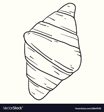 doodle freehand sketch drawing croissant bread
