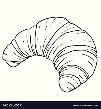 doodle freehand sketch drawing croissant bread