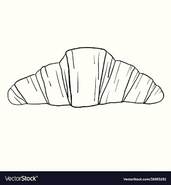 doodle freehand sketch drawing croissant bread
