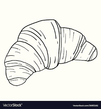 doodle freehand sketch drawing croissant bread