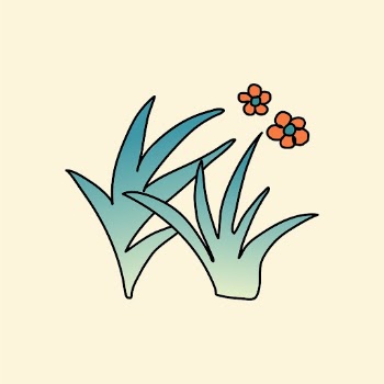 Doodle grass & flowers collage | Free Vector - rawpixel