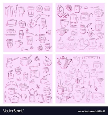 Doodle hand drawn pattern sketches isolated on vector image