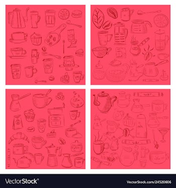 Doodle hand drawn pattern sketches isolated on vector image