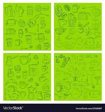 Doodle hand drawn pattern sketches isolated on vector image
