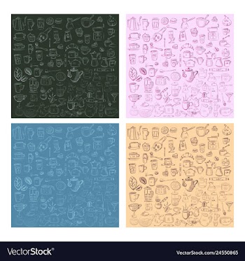 Doodle hand drawn pattern sketches isolated on vector image