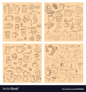 Doodle hand drawn pattern sketches isolated on vector image