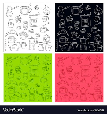 Doodle hand drawn pattern sketches isolated on vector image