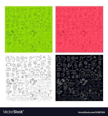 Doodle hand drawn pattern sketches isolated on vector image