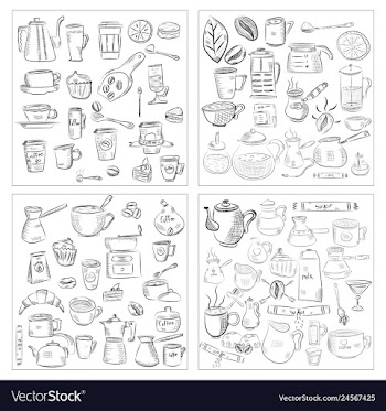 Doodle hand drawn pattern sketches isolated on vector image