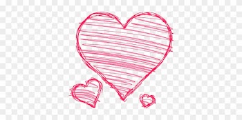 Doodle Hearts Pink Red Handdrawn Pen Drawn Scribble - Hand Drawn Heart Clipart Free