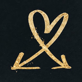 Doodle highlight heart arrow vector in gold… | Free stock illustration | High Resolution graphic