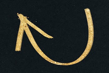 Doodle highlight left arrow psd in gold tone | Free stock illustration | High Resolution graphic