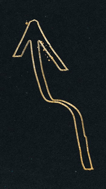 Doodle highlight up arrow psd in gold tone | Free stock illustration | High Resolution graphic