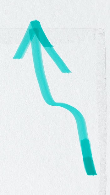 Doodle highlight up arrow psd in green tone | Free stock illustration | High Resolution graphic