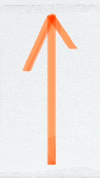 Doodle highlight up arrow psd in orange tone | Free stock illustration | High Resolution graphic