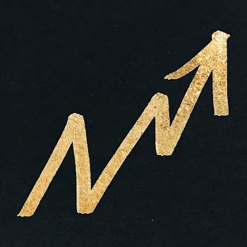 Doodle highlight up arrow vector in gold tone | Free stock illustration | High Resolution graphic