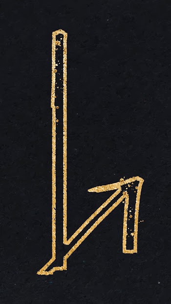 Doodle highlight up arrow vector in gold tone | Free stock illustration | High Resolution graphic