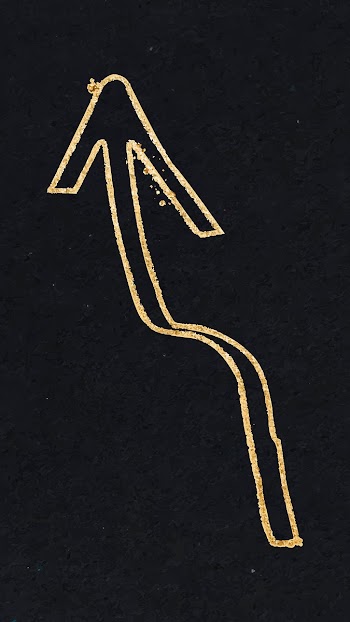 Doodle highlight up arrow vector in gold tone | Free stock illustration | High Resolution graphic
