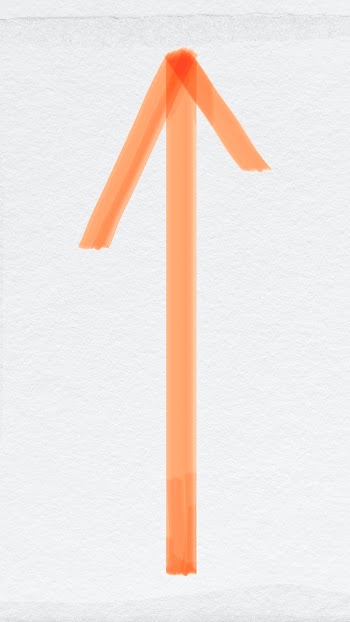 Doodle highlight up arrow vector in orange… | Free stock illustration | High Resolution graphic