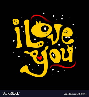 doodle i love you black background