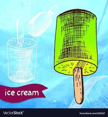 Doodle ice cream frozen dessert style sketch vector image