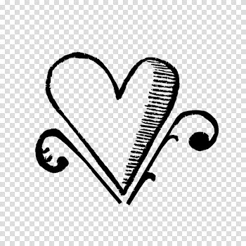 Doodle  Jumbo, black heart illustration transparent background PNG clipart