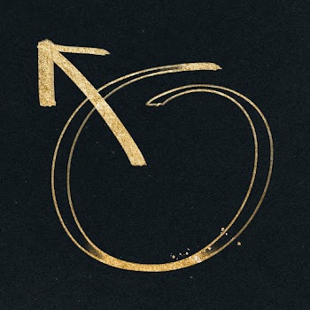Doodle male arrow sign psd in gold tone | Free stock illustration | High Resolution graphic