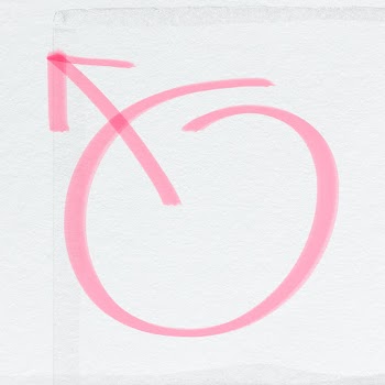 Doodle male arrow sign psd in pink tone | Free stock illustration | High Resolution graphic