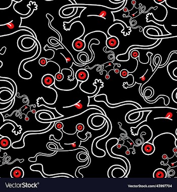 doodle monsters seamless print design